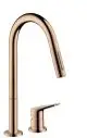AXOR-HG-AXOR-Citterio-M-2-Loch-Einhebel-Kuechenmischer-220-mit-Ausziehbrause-Polished-Red-Gold-34822300 gallery number 1